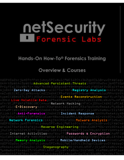 Hands-On How-To Forensics Training Overview &amp; Courses