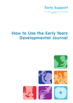 How to Use the Early Years Developmental Journal