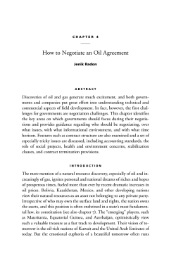 How to Negotiate an Oil Agreement