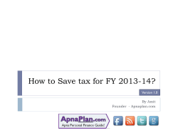 How to Save tax for FY 2013-14? By Amit Version 1.0