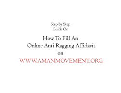 How To Fill An Online Anti Ragging Affidavit on WWW.AMANMOVEMENT.ORG