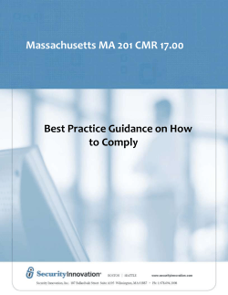 Massachusetts MA 201 CMR 17.00 Best Practice Guidance on How to Comply