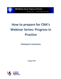 How to prepare for CNA’s Webinar Series: Progress in Practice