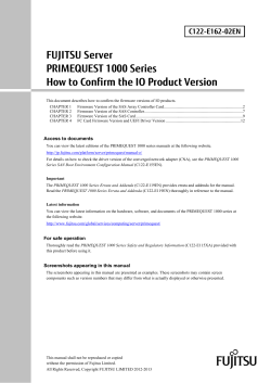 FUJITSU Server PRIMEQUEST 1000 Series How to Confirm the IO Product Version C122-E162-02EN