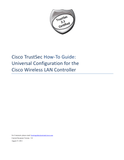 Cisco TrustSec Universal Configuration for the Cisco Wireless LAN Controller