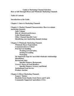 Guide to Marketing Channel Selection:  Table of Contents