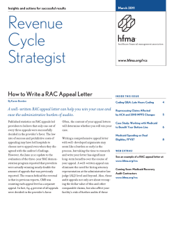 Revenue Cycle Strategist How to Write a RAC Appeal Letter