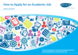 How to Apply for an Academic Job