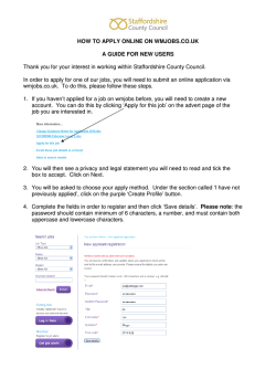Thank you for your interest in working within Staffordshire County... In order to apply for one of our jobs, you... HOW TO APPLY ONLINE ON WMJOBS.CO.UK