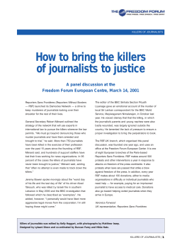 How to bring the killers of journalists to justice