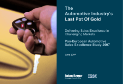 The Automotive Industry's Last Pot Of Gold Delivering Sales Excellence in