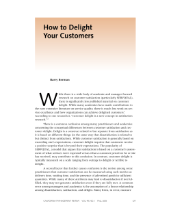 W How to Delight Your Customers