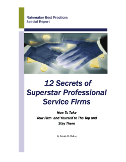 12 Secrets of Superstar Professional Service Firms How To Take