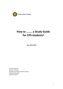 How to …….. a Study Guide  for CPS‐students!    Year 2014‐2015 