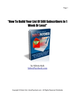 “How To Build Your List Of 500 Subscribers In 1