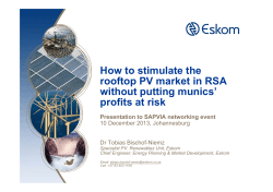 How to stimulate the rooftop PV market in RSA without putting munics’