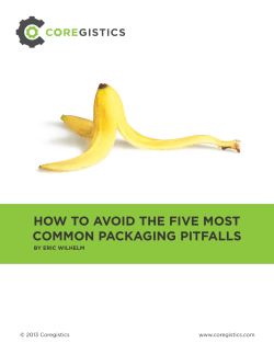 HOW TO AVOID THE FIVE MOST COMMON PACKAGING PITFALLS BY ERIC WILHELM ©