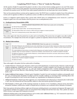 Completing POLST Form: A &ldquo;How to&rdquo; Guide for Physicians