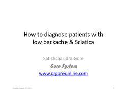 How to diagnose patients with low backache &amp; Sciatica Gore System Satishchandra Gore