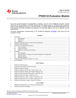TPS65132 Evaluation Module User's Guide
