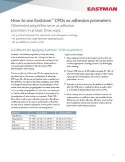 How to use Eastman CPOs as adhesion promoters