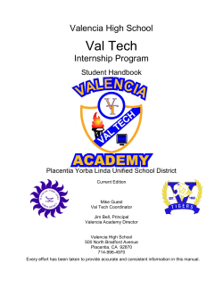 Val Tech  Valencia High School Internship Program