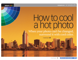 How to cool a hot photo When your photo can’t be changed,