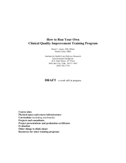 How to Run Your Own Clinical Quality Improvement Training Program