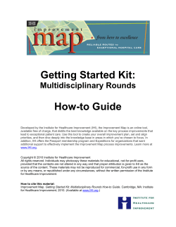 Getting Started Kit: How-to Guide Multidisciplinary Rounds