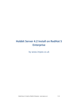   Hobbit Server 4.2 Install on RedHat 5  Enterprise  by www.impee.co.uk