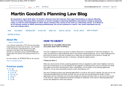 Martin Goodall's Planning Law Blog: HOW TO OBJECT