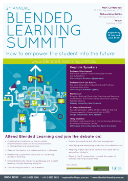 BLENDED LEARNING SUMMIT How	to	empower	the	student	into	the	future