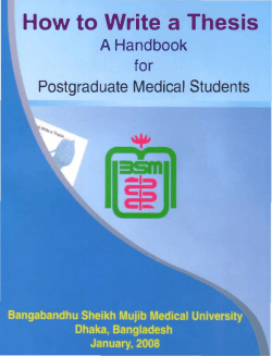 How to  Write Thesis Handbook for