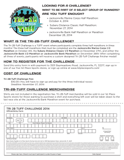 The Tri-2B-Tuff Challenge is a TUFF event where participants complete... months! The three half marathons that must be completed are...