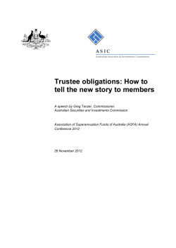 Trustee obligations: How to tell the new story to members
