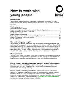 How to work with young people  Introduction