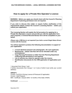 How to apply for a Private Hire Operator’s Licence