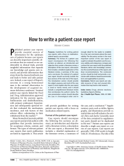 P How to write a patient case report H