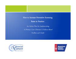 How to Increase Preventive Screening Rates in Practice: Toolbox and Guide