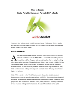 How to Create Adobe Portable Document Format (PDF) eBooks