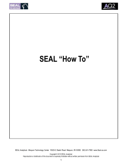 SEAL “How To”