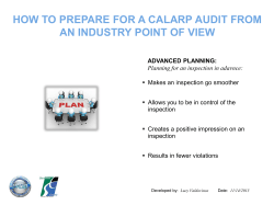 HOW TO PREPARE FOR A CALARP AUDIT FROM