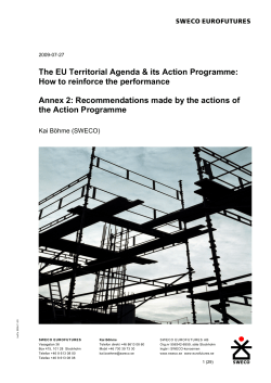 The EU Territorial Agenda &amp; its Action Programme: