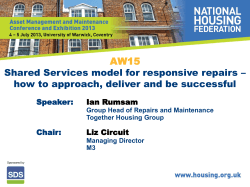 AW15 Shared Services model for responsive repairs – Ian Rumsam