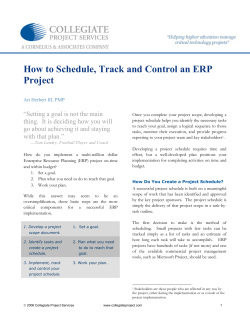 How to Schedule, Track and Control an ERP Project