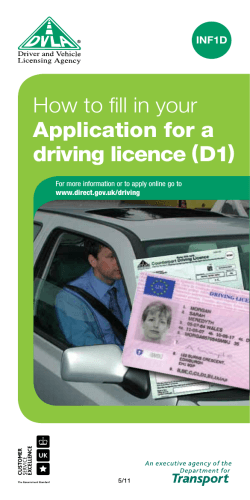 How to fill in your Application for a driving licence ( D1) INF1D