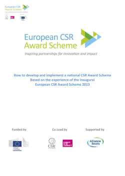 How to develop and implement a national CSR Award Scheme