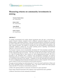 Measuring returns on community investments in mining  ABSTRACT