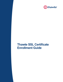 Thawte SSL Certificate Enrollment Guide