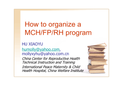 How to organize a MCH/FP/RH program HU XIAOYU ,